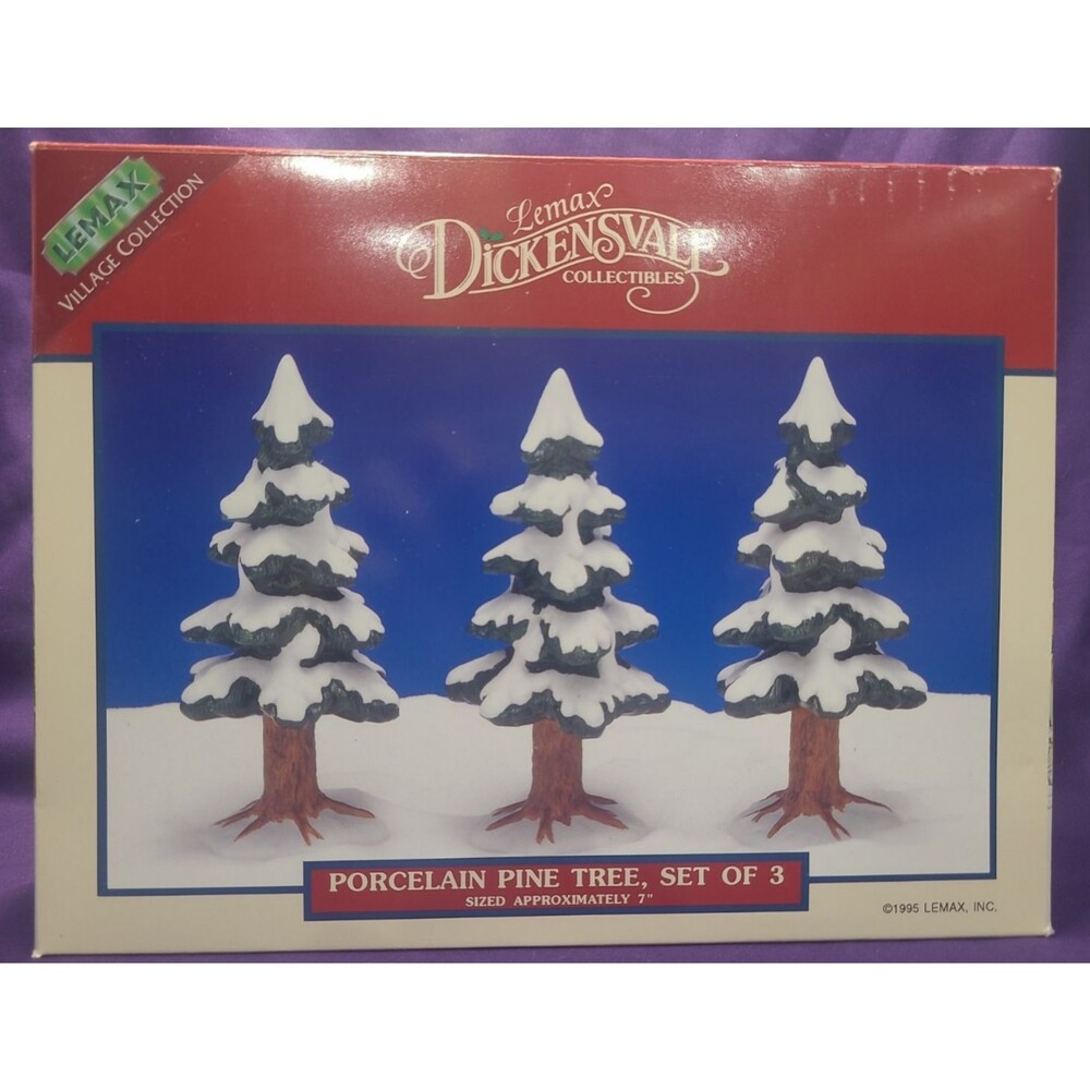 Lemax Dickensvale  7" Pine Trees  53133 Accessory Set Of 3